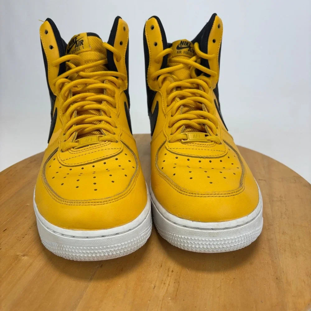 Nike Air Force 1 High Mens 10.5 Yellow Black AV8364-700 University Gold AF1